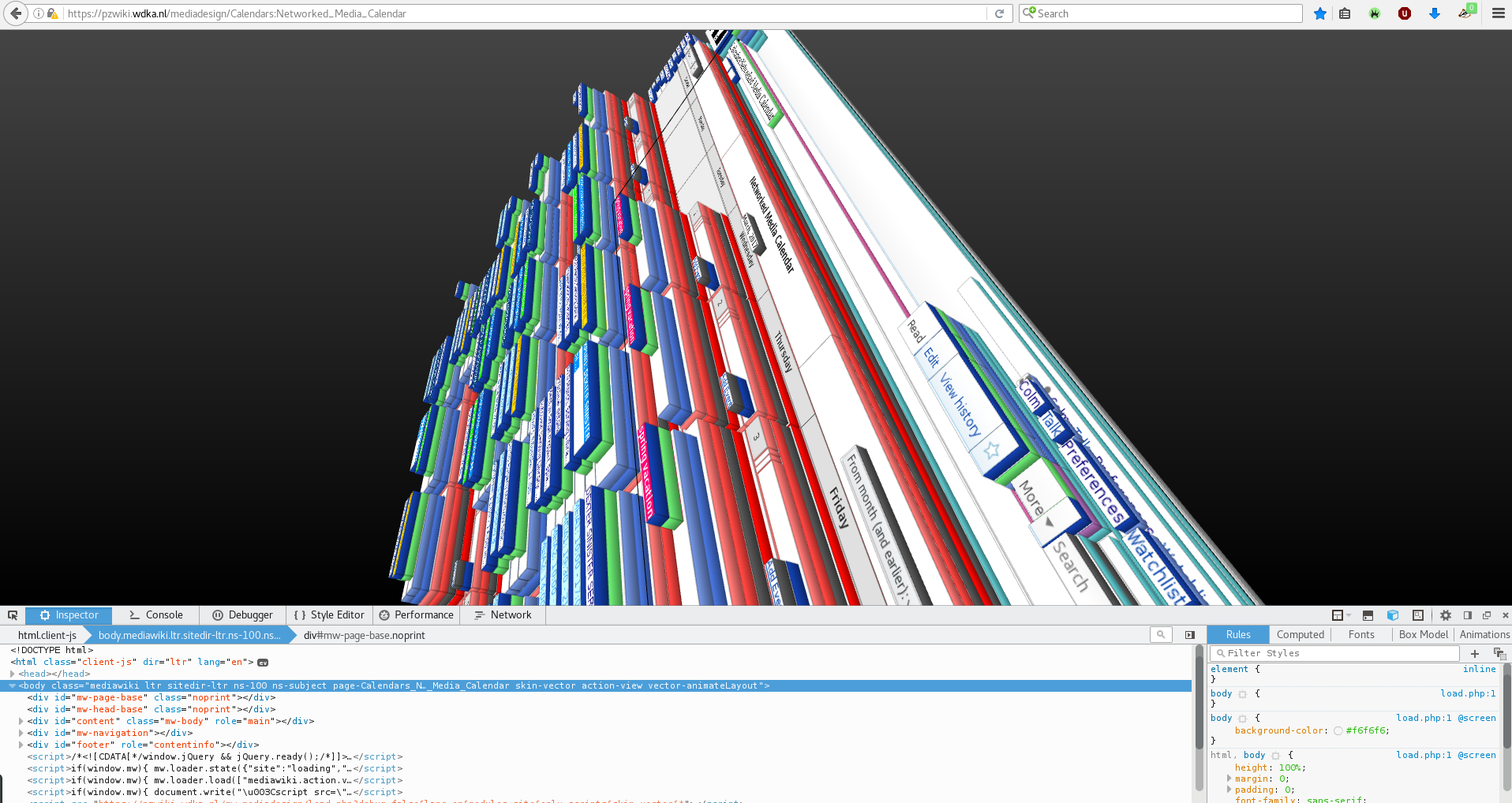 Firefox's 3d HTML view